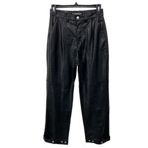 BLUE REVIVAL Unreal Faux - Leather Trousers Black Pants Size 25